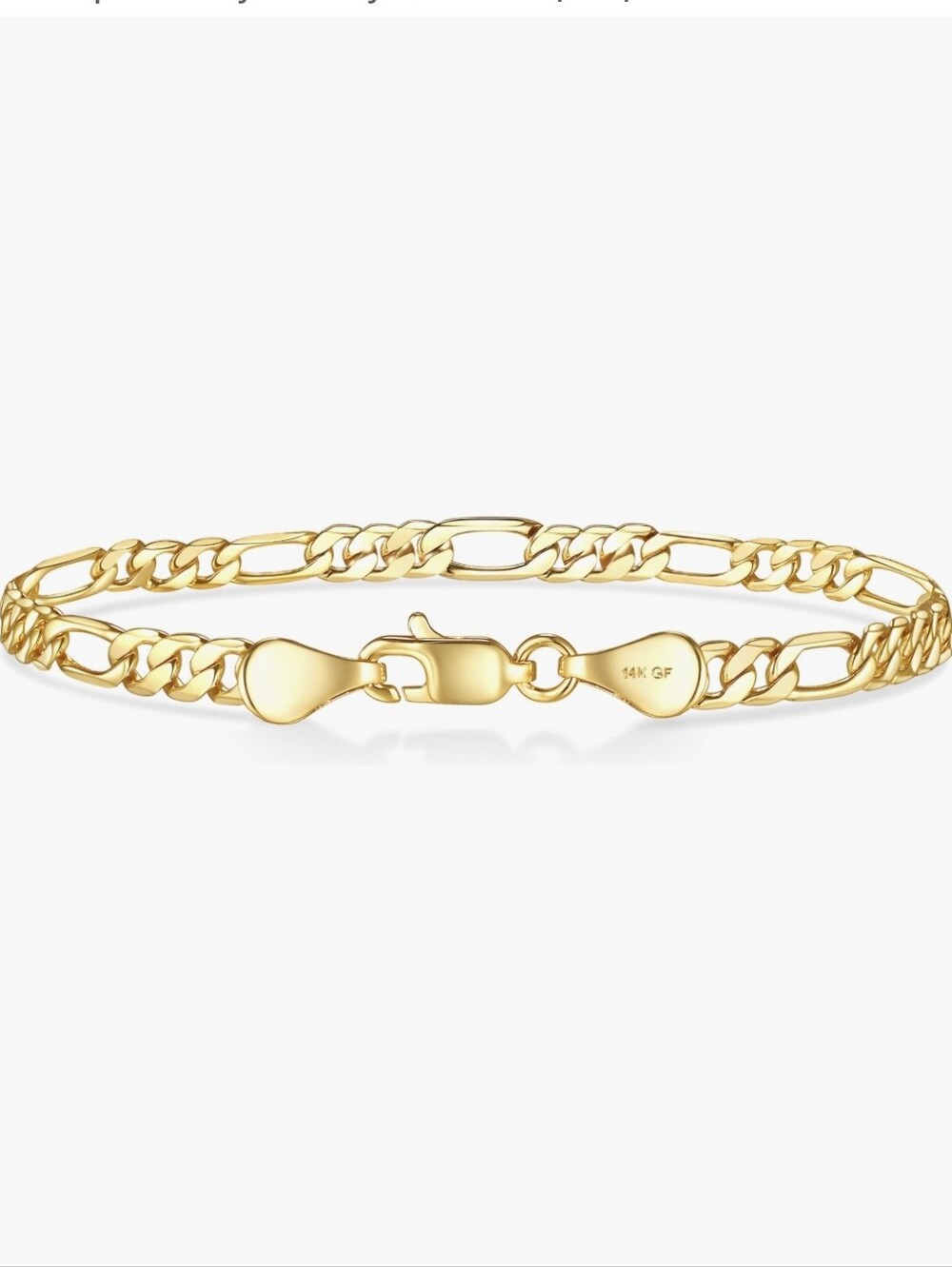14K Gold Figaro Chain Bracelet 7.5 Inch